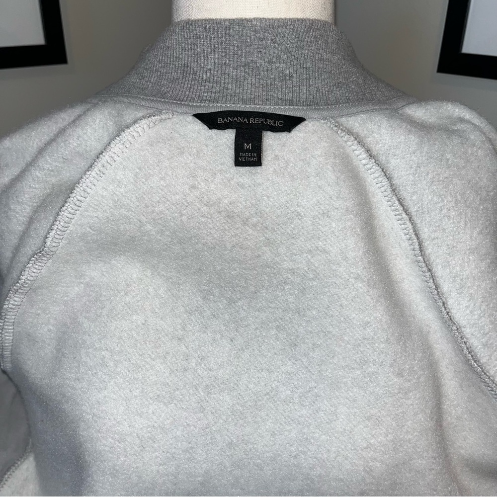 Banana Republic Embellished Zip Up Sweatshirt Jacket | Quiet Luxe Athleisure - Picture 10 of 12